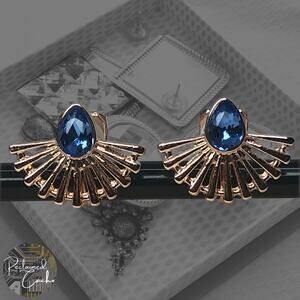 Rose Gold Fan Clip-On Stud Earrings
